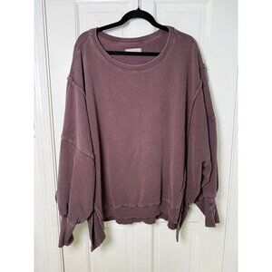 We The Free Camden Sweatshirt - Free People Pullover Burgundy Size Large EUC